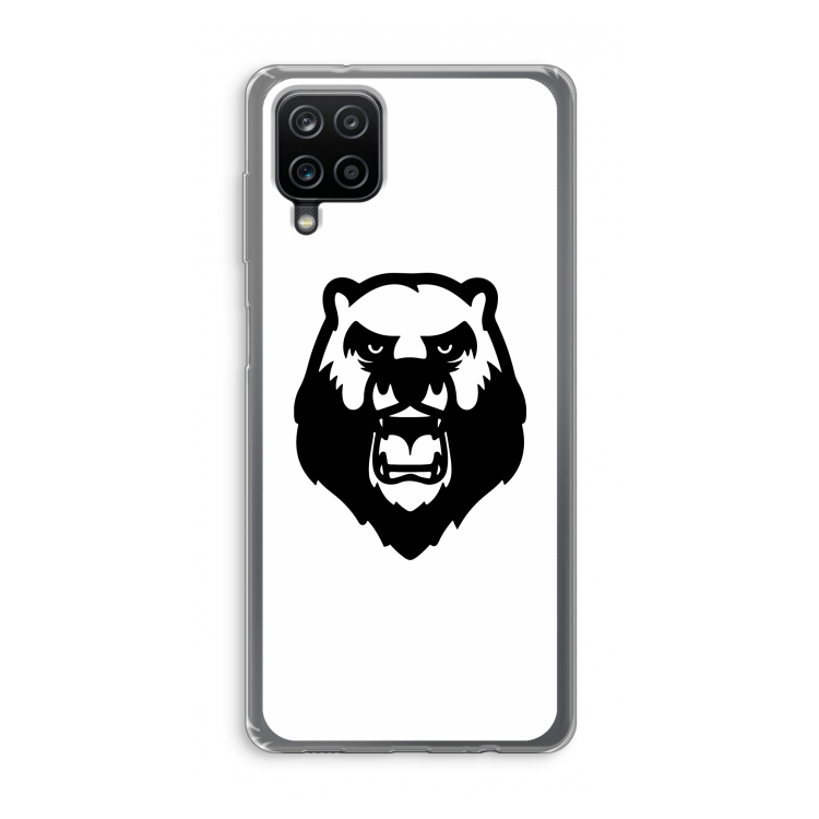 Angry Bear (white): Samsung Galaxy A12 Transparant Hoesje