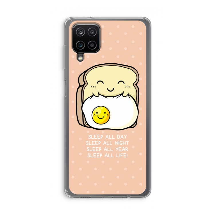 Sleep All Day: Samsung Galaxy A12 Transparant Hoesje