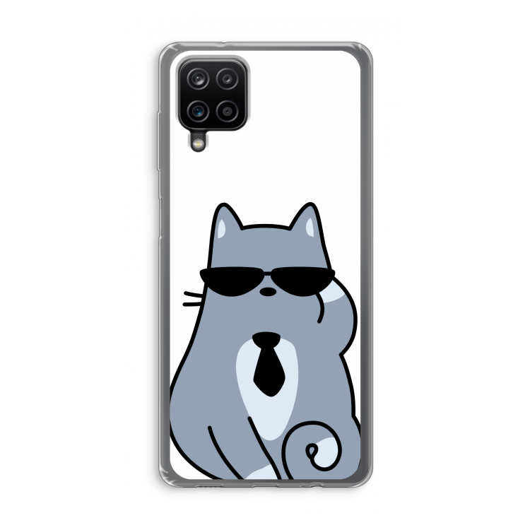Cool cat: Samsung Galaxy A12 Transparant Hoesje