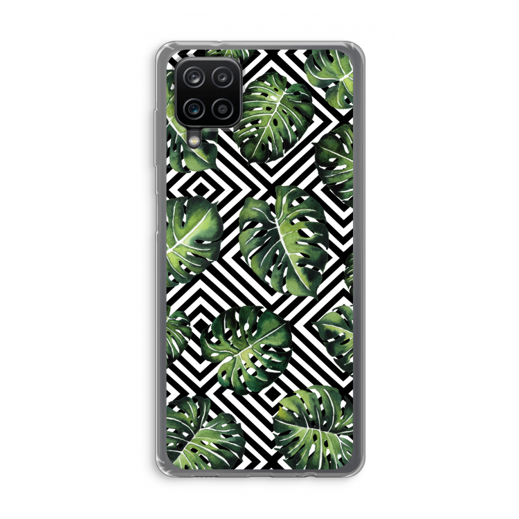 Geometrische jungle: Samsung Galaxy A12 Transparant Hoesje