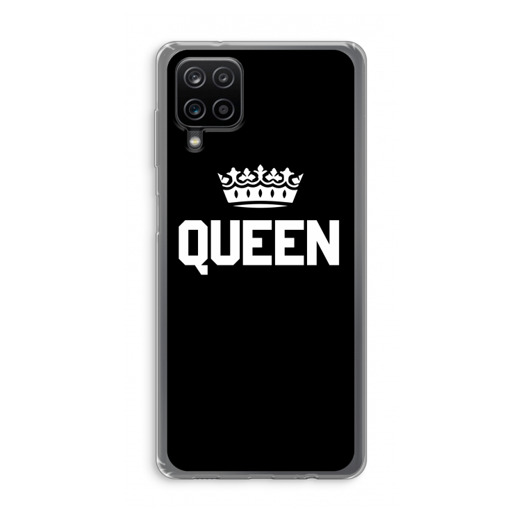 Queen zwart: Samsung Galaxy A12 Transparant Hoesje