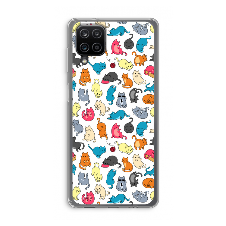 Kleurrijke katten: Samsung Galaxy A12 Transparant Hoesje
