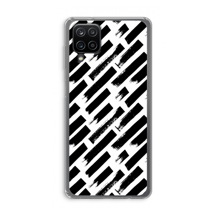 Zwarte vegen: Samsung Galaxy A12 Transparant Hoesje