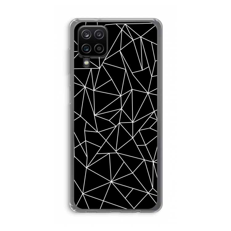 Geometrische lijnen wit: Samsung Galaxy A12 Transparant Hoesje