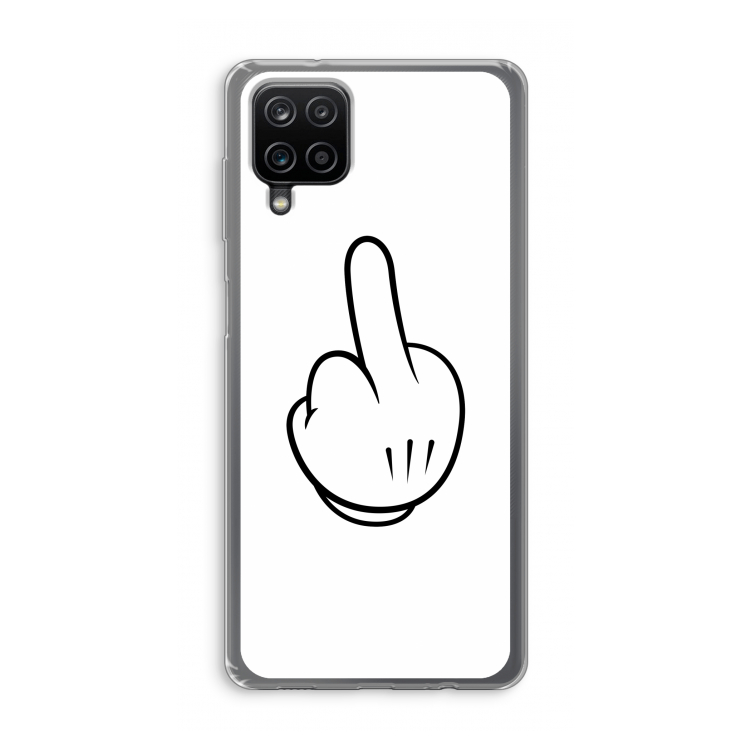 Middle finger white: Samsung Galaxy A12 Transparant Hoesje
