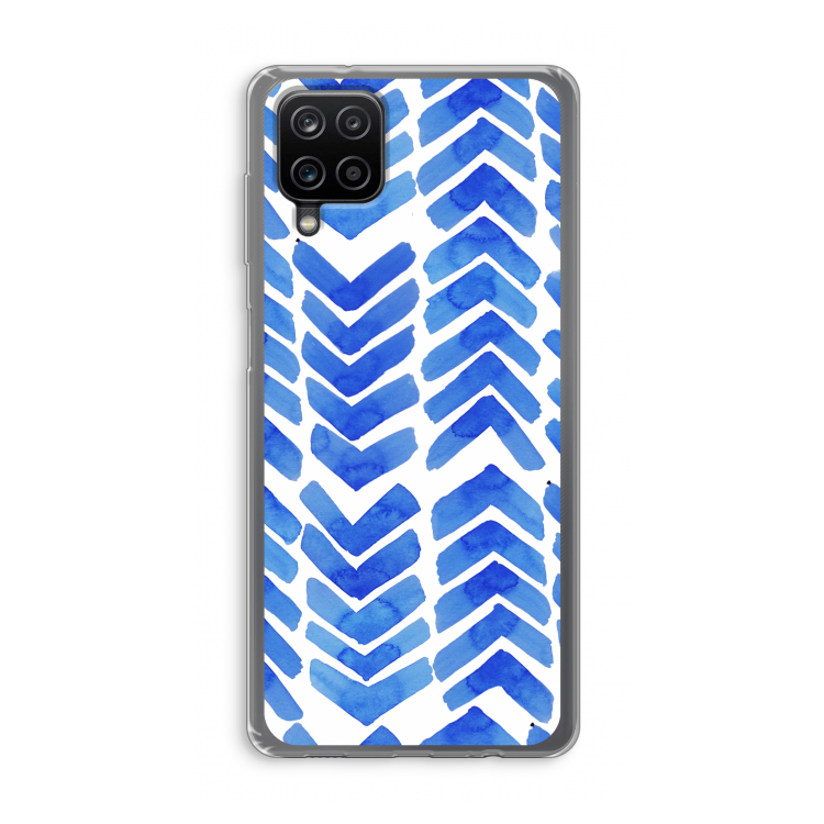 Blauwe pijlen: Samsung Galaxy A12 Transparant Hoesje