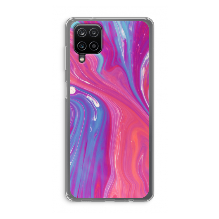 Paarse stroom: Samsung Galaxy A12 Transparant Hoesje