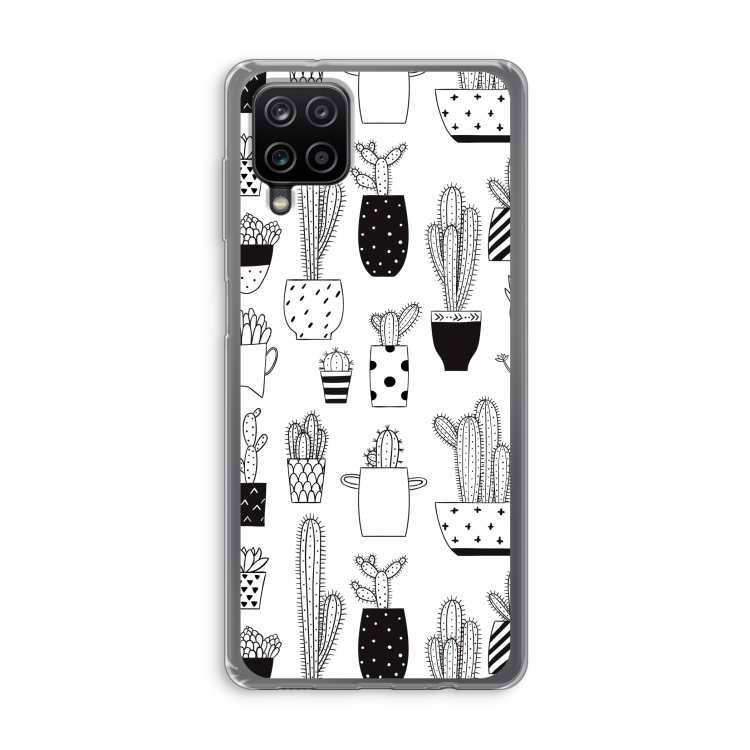 Cactusmotief: Samsung Galaxy A12 Transparant Hoesje