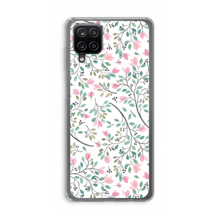 Sierlijke bloemen: Samsung Galaxy A12 Transparant Hoesje