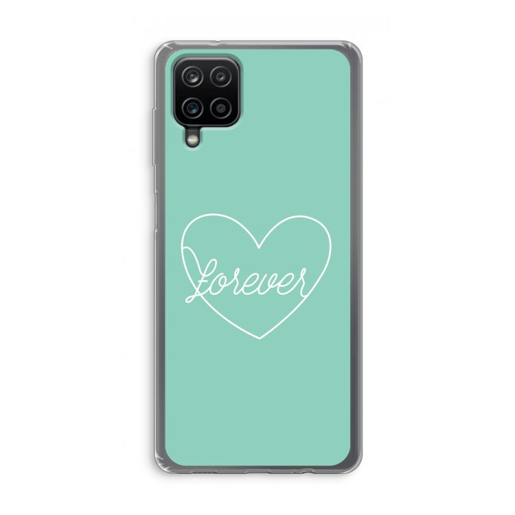 Forever heart pastel: Samsung Galaxy A12 Transparant Hoesje
