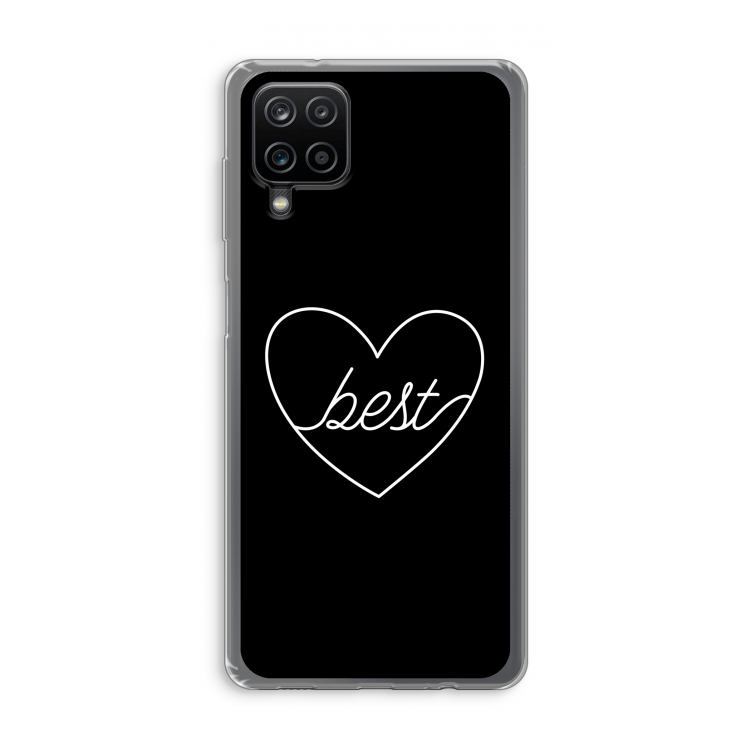 Best heart black: Samsung Galaxy A12 Transparant Hoesje