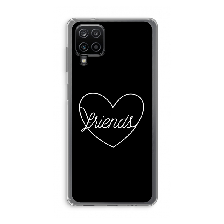Friends heart black: Samsung Galaxy A12 Transparant Hoesje