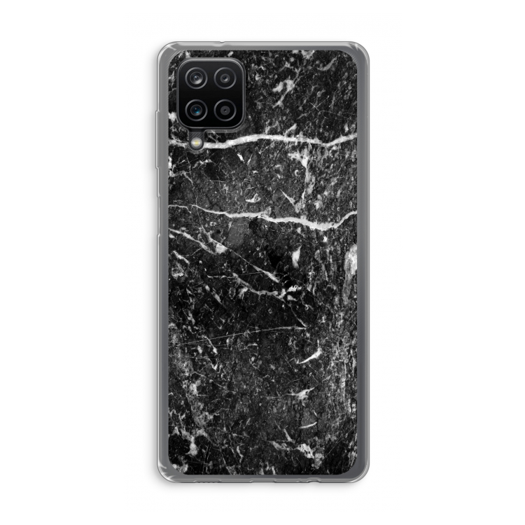 Zwart marmer: Samsung Galaxy A12 Transparant Hoesje