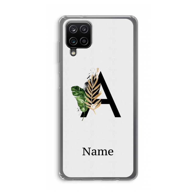 Charcoal Flora: Samsung Galaxy A12 Transparant Hoesje