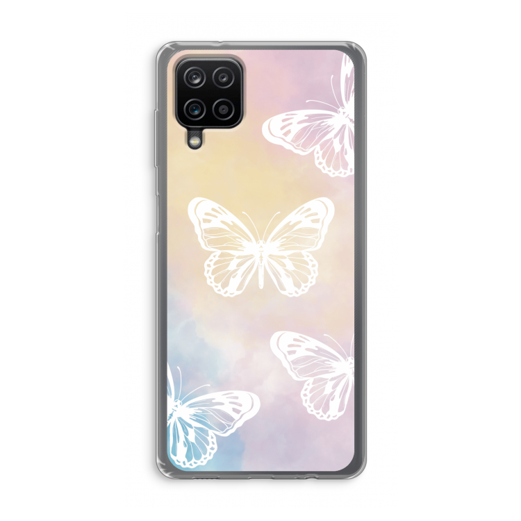 White butterfly: Samsung Galaxy A12 Transparant Hoesje