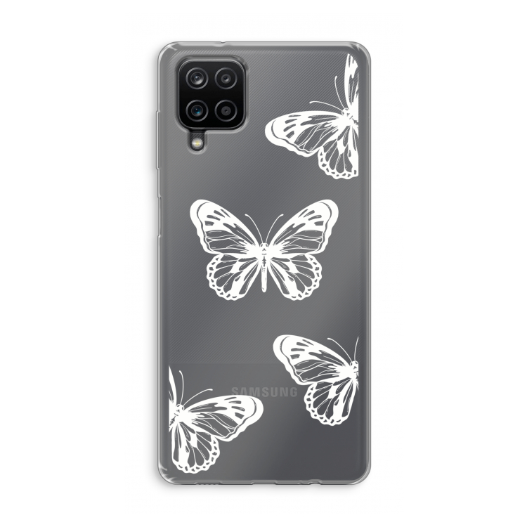 White butterfly: Samsung Galaxy A12 Transparant Hoesje