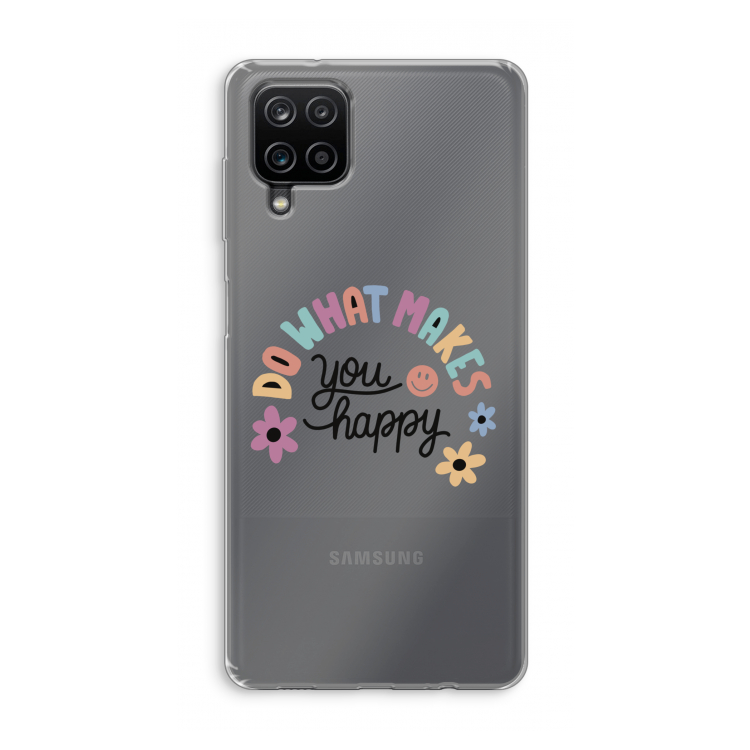 Happy days: Samsung Galaxy A12 Transparant Hoesje