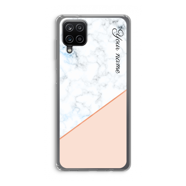 Marmer in stijl: Samsung Galaxy A12 Transparant Hoesje
