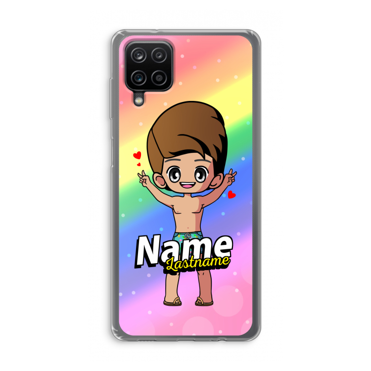 Chibi Maker man: Samsung Galaxy A12 Transparant Hoesje