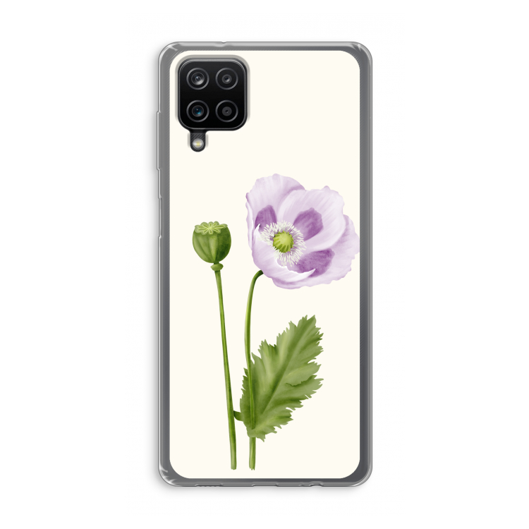 Purple poppy: Samsung Galaxy A12 Transparant Hoesje