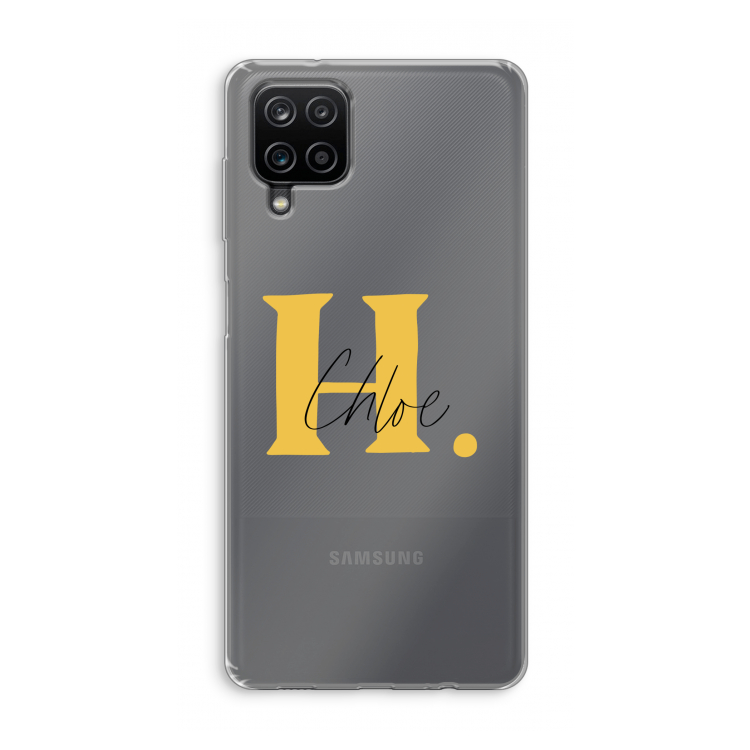 Amber Script: Samsung Galaxy A12 Transparant Hoesje