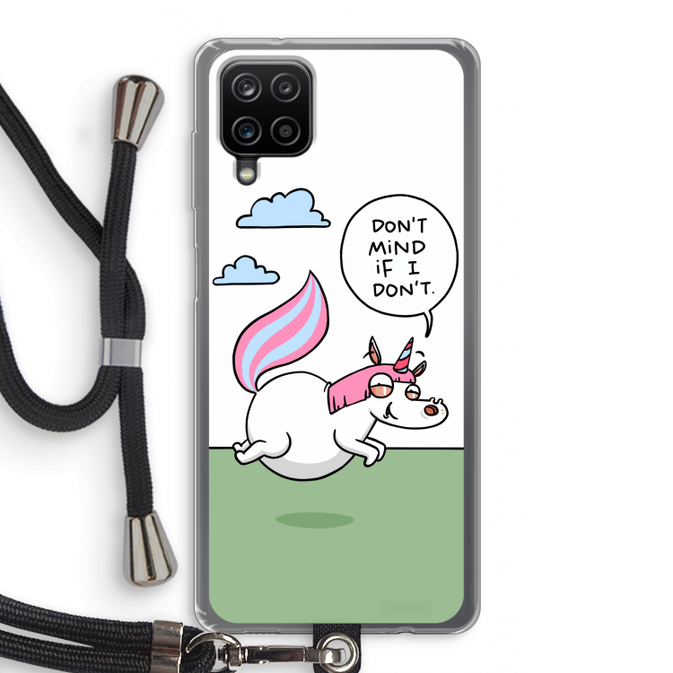 Unicorn: Samsung Galaxy A12 Transparant Hoesje met koord