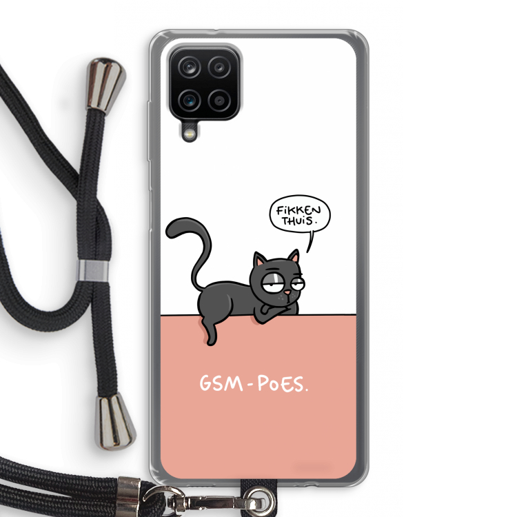 GSM poes: Samsung Galaxy A12 Transparant Hoesje met koord