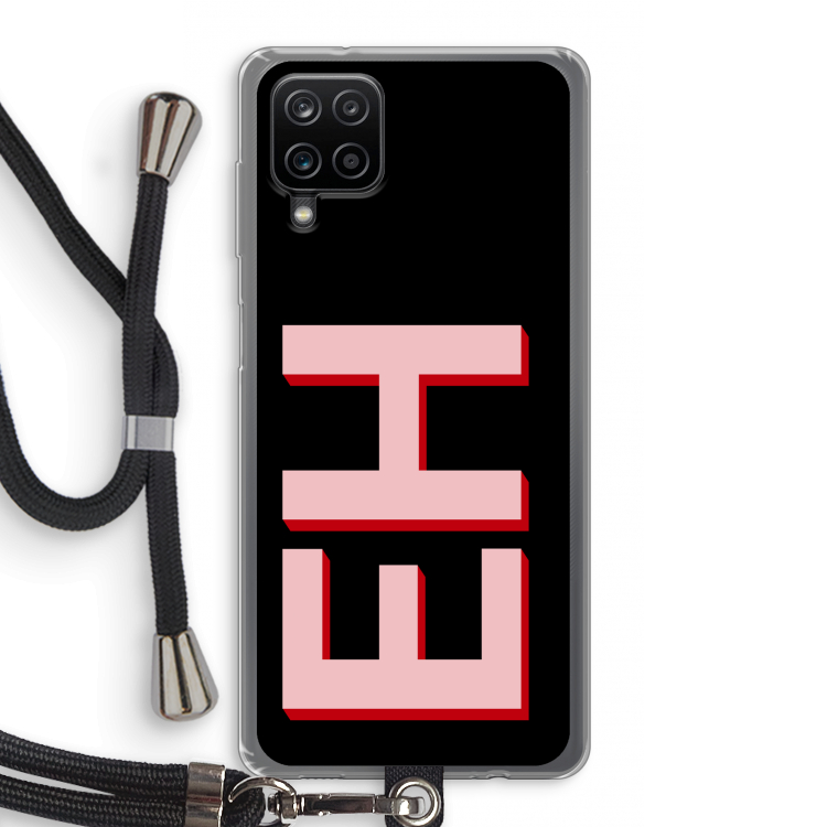 Monogram: Samsung Galaxy A12 Transparant Hoesje met koord