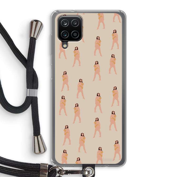 You're so golden: Samsung Galaxy A12 Transparant Hoesje met koord