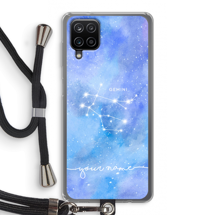 Sterrenbeeld - Licht: Samsung Galaxy A12 Transparant Hoesje met koord