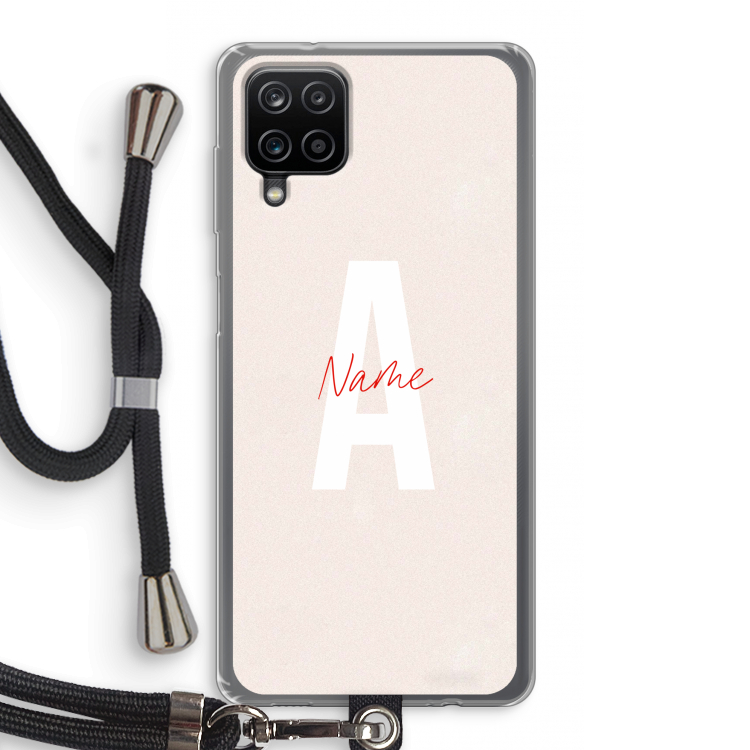 Strawberry Milkshake: Samsung Galaxy A12 Transparant Hoesje met koord