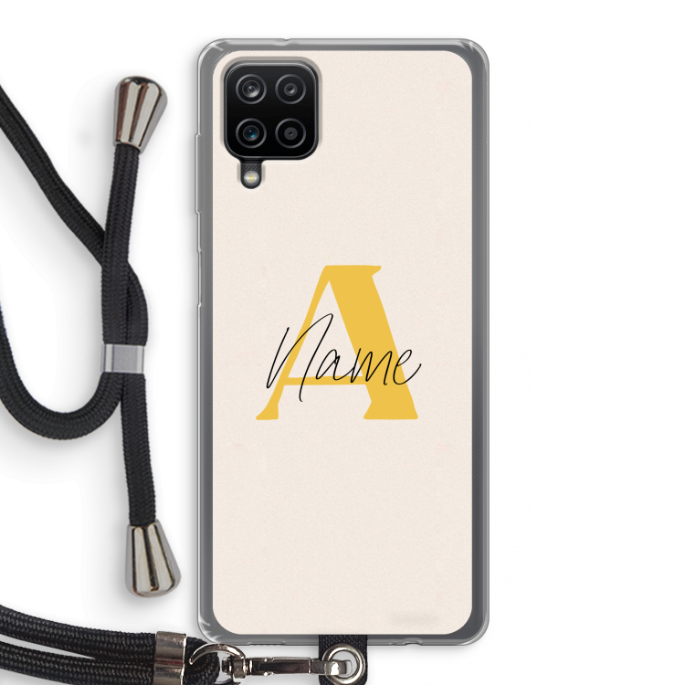 Amber Script: Samsung Galaxy A12 Transparant Hoesje met koord