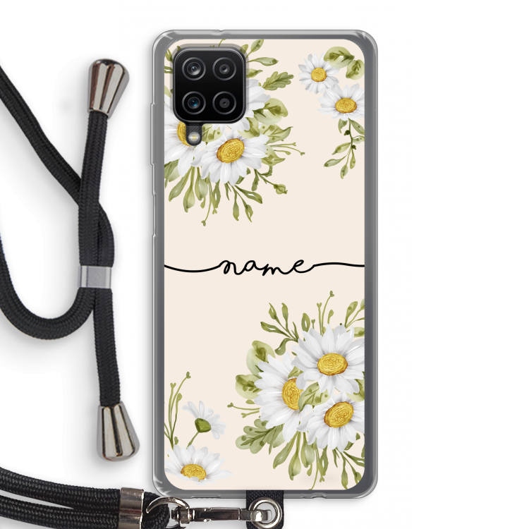 Daisies: Samsung Galaxy A12 Transparant Hoesje met koord