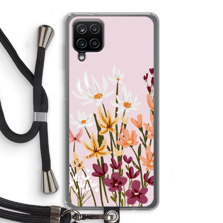 Painted wildflowers: Samsung Galaxy A12 Transparant Hoesje met koord