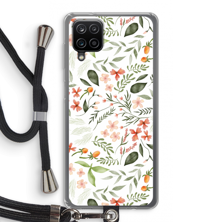Sweet little flowers: Samsung Galaxy A12 Transparant Hoesje met koord
