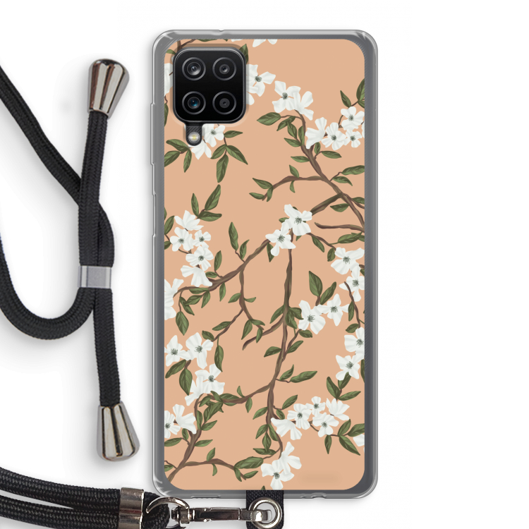 Blossoming spring: Samsung Galaxy A12 Transparant Hoesje met koord