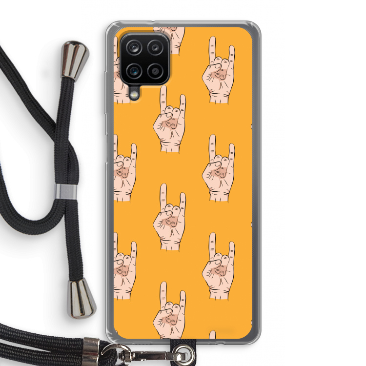 Rock: Samsung Galaxy A12 Transparant Hoesje met koord