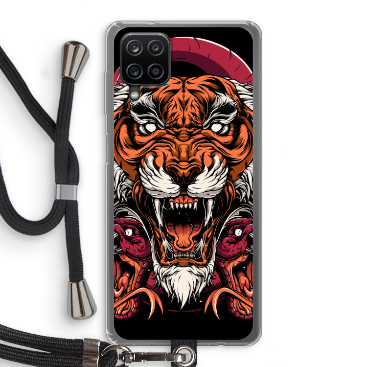 Tiger and Rattlesnakes: Samsung Galaxy A12 Transparant Hoesje met koord