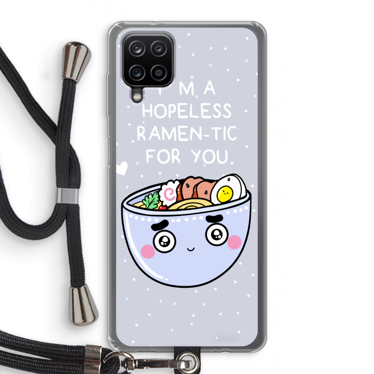 I'm A Hopeless Ramen-Tic For You: Samsung Galaxy A12 Transparant Hoesje met koord