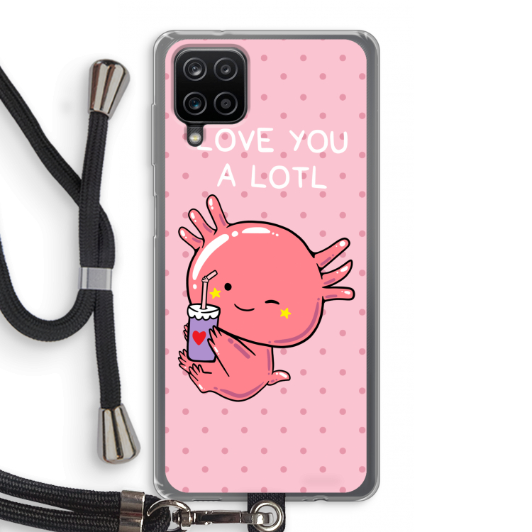 Love You A Lotl: Samsung Galaxy A12 Transparant Hoesje met koord