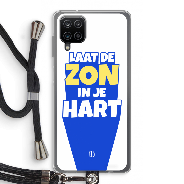 Laat de zon in je hart: Samsung Galaxy A12 Transparant Hoesje met koord