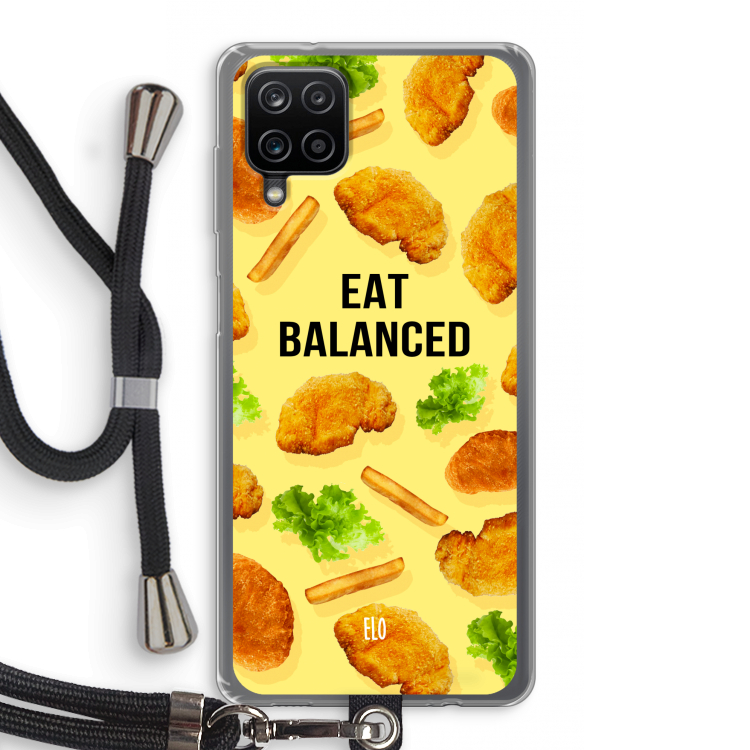 Eat Balanced: Samsung Galaxy A12 Transparant Hoesje met koord