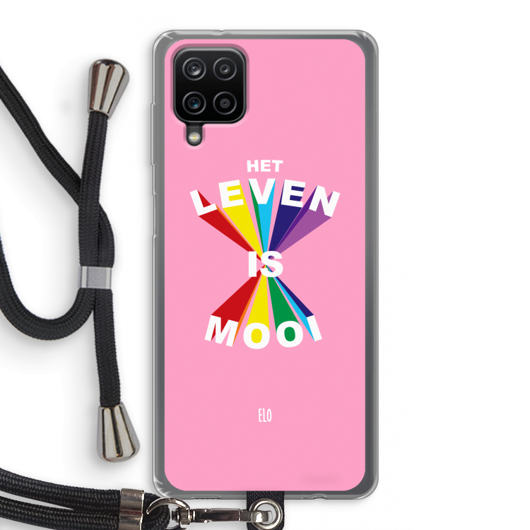 Het Leven Is Mooi: Samsung Galaxy A12 Transparant Hoesje met koord