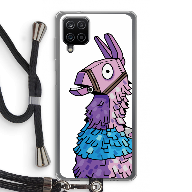 Lama: Samsung Galaxy A12 Transparant Hoesje met koord