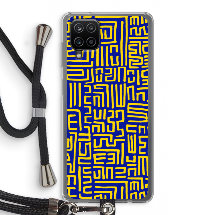 Majorelle Blue Print: Samsung Galaxy A12 Transparant Hoesje met koord