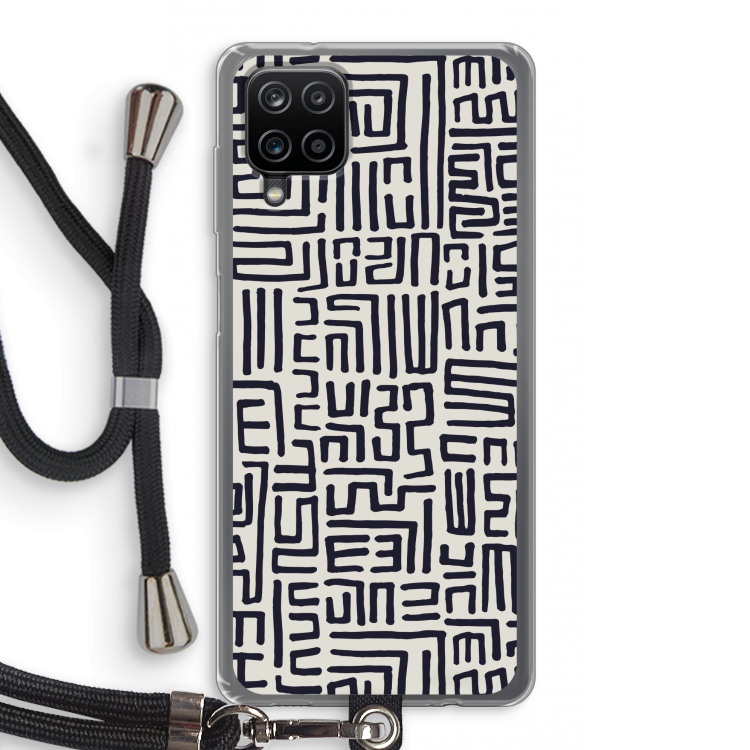 Moroccan Print: Samsung Galaxy A12 Transparant Hoesje met koord