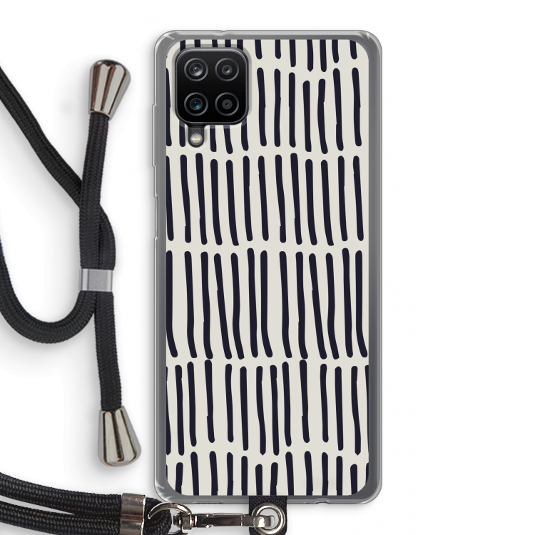 Moroccan stripes: Samsung Galaxy A12 Transparant Hoesje met koord