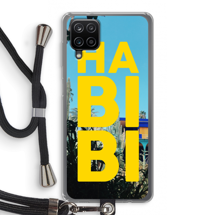 Habibi Majorelle : Samsung Galaxy A12 Transparant Hoesje met koord