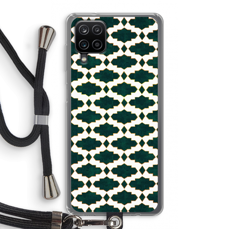 Moroccan tiles: Samsung Galaxy A12 Transparant Hoesje met koord
