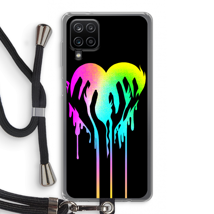 Hold My Heart: Samsung Galaxy A12 Transparant Hoesje met koord
